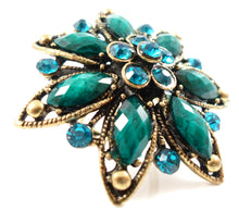 Statement ring - dark cyan