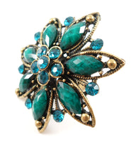 Statement ring - dark cyan