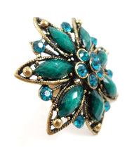 Statement ring - dark cyan