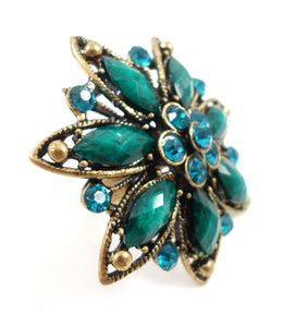 Statement ring - dark cyan