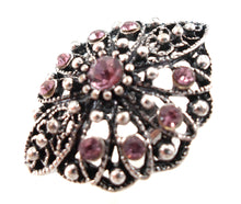 Boho statement ring - pink/silver