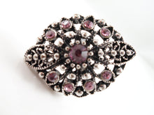 Boho statement ring - pink/silver