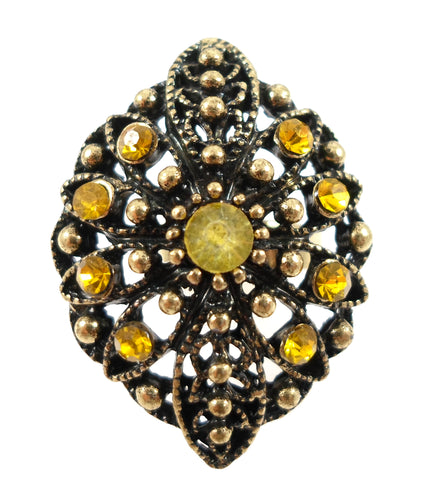 Boho statement ring - yellow/gold