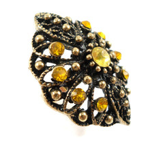 Boho statement ring - yellow/gold