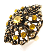 Boho statement ring - yellow/gold