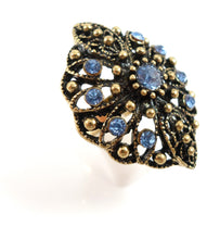 Boho statement ring - royal blue/gold