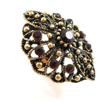 Boho statement ring - mahogany/gold