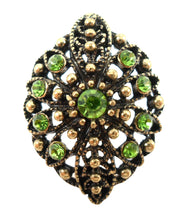 Boho statement ring - pear/gold