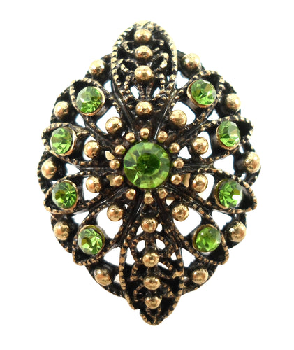 Boho statement ring - pear/gold