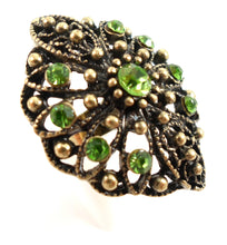 Boho statement ring - pear/gold