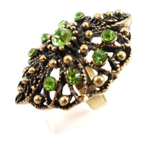 Boho statement ring - pear/gold