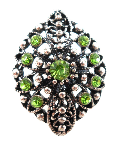 Boho statement ring - pear/silver