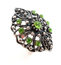 Boho statement ring - pear/silver