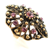 Boho statement ring - rose/silver