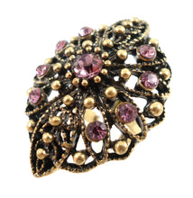 Boho statement ring - rose/silver
