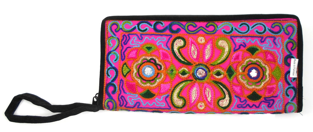 Pakistani purse - Pink, blue and orange
