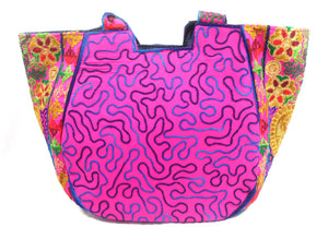 Large Pakistani Bag - Pink and Yellow