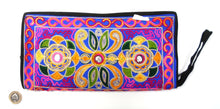 Pakistani purse - Indigo blue and cream